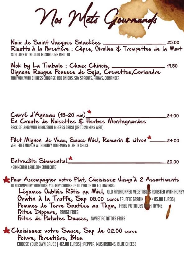La Timbale - Menu Image 4